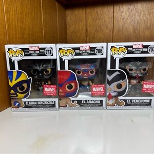 Funko Pop Marvel Lucha Libre Figures - Blue, Red, Black